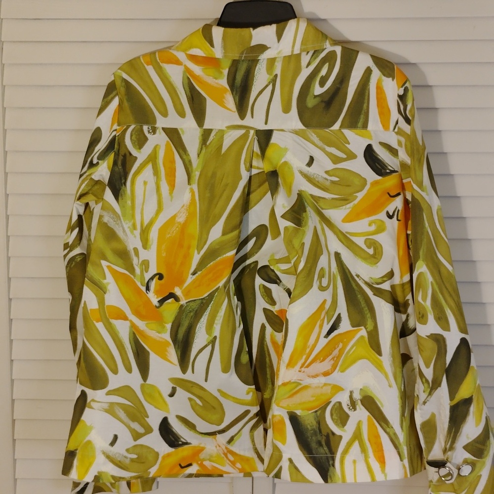 Joseph A. Women's Green and Orange Patterned Blazer - Picture 4 of 9